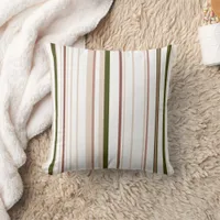 Beige and white striped Throw Pillow