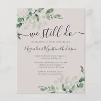 Budget Eucalyptus Vow Renewal Invitation