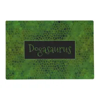 Personalized Green dinosaur Hide Placemat