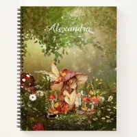 Cute Mushroom Fairy in the Forest Notebook