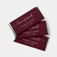 Simple Elegant Script Burgundy Personalized   Hershey Bar Favors