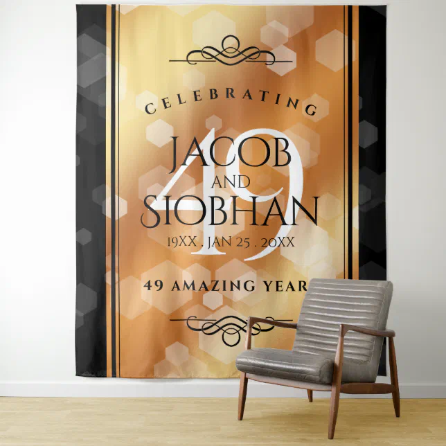 Elegant 49th Copper Wedding Anniversary Tapestry