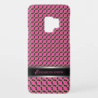 Pink Black Mesh Pattern | Custom Name Galaxy S3 Case-Mate Samsung Galaxy S9 Case