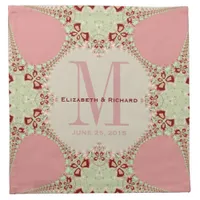 Pastel Lacy Fractals Monogram Wedding Napkin