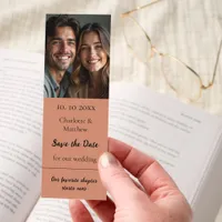 Wedding Save the Date photo quote terracotta Bookmarks