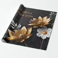 Personalized Wedding Gift Gold & Silver  Wrapping Paper