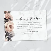 Rococo Floral Script Funeral Thank You Card