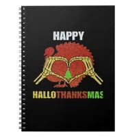 Happy Hallothanksmas Fun Holiday Season Mashup Notebook