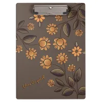 Golden Flowers Clipboard