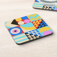 Abstract Colorful Modern Geometric  Beverage Coaster