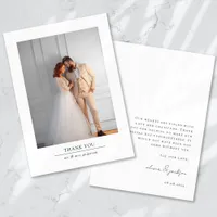 Minimalist Photo Wedding Thank You Card