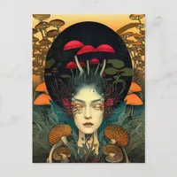 Mushroom Woman Postcard