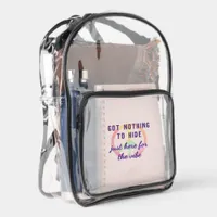 Peace Out - Concert or Festival Clear Backpack