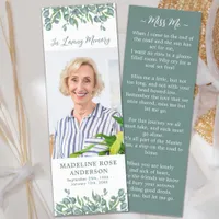 Eucalyptus Memorial Custom Photo Funeral Prayer  Bookmarks