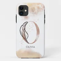 Monogram Initial Modern Letter O Boho Personalized iPhone 11 Case
