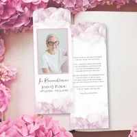 Pink Hydrangea Flowers Funeral Prayer Card Bookmarks