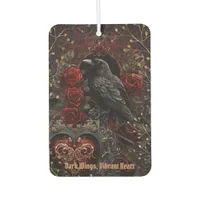 Dark Gothic Beauty Red Roses Black Crow Raven Bird Air Freshener