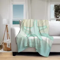 Beach House Nautical Starfish Aqua Blue ID623 Fleece Blanket