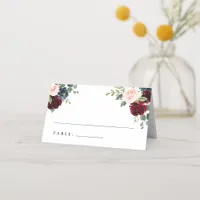 Floral Burgundy Blush Place Cards