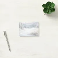 Snowy Winter Landscape Holiday Postcard Post-it Notes