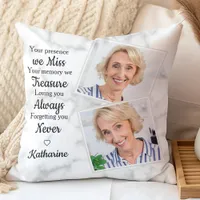 Memorial In Loving Memory Personalized 2 Photo Throw Pillow