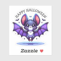 Cute Chibi Cartoon Bat Halloween Sticker