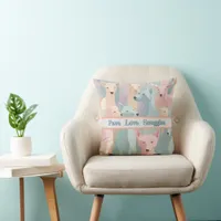 Dog Pattern Pastel Colors Minimalist Illustration Throw Pillow