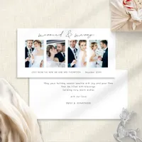 Newlyweds 4 Photos Married & Merry Christmas Holiday Card