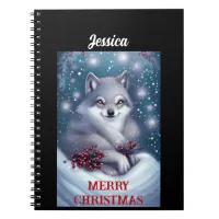 Custom Christmas Wolf - Notebook