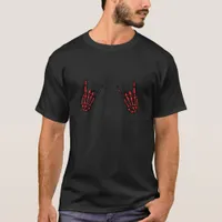 Skeleton Hand Heart Roll & Red Classic  T-Shirt