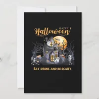 Eat Drink And Be Scary Classic Holiday Card