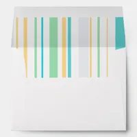 Green gold white Beach Stripes Envelope