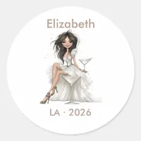 This Wife is a Showgirl Bachelorette Classic Round Sticker