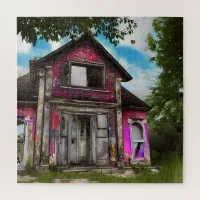 Abandoned Old Barn House near the Woods Jigsaw Puzzle