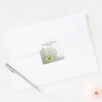 White Orchid and Bridal Veil Wedding Envelope Seal