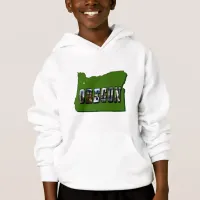 Oregon Map Outline and Picture Text Hoodie