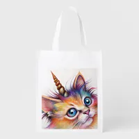 Unicorn Kitten Grocery Bag