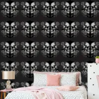 Eternal Elegance: Gothic Skull and Roses Wallpaper