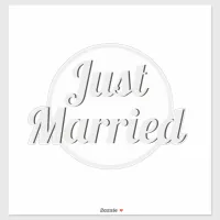 Just Married Retro Chic Stylish Cut-Out Shaped Sticker