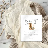 Budget Boots and Bubbly Bridal Shower Thank You