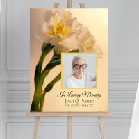 White Double Daffodils Celebration of Life Funeral Foam Board