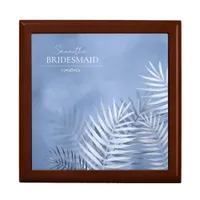 Lush Palm Leaf Wedding Bridesmaid Blue ID956 Gift Box