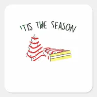 The Season Christmas Tree  Square Sticker