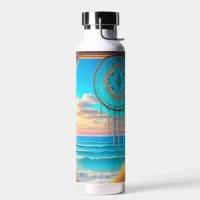 Window with Suncatcher Overlooking the Ocean Water Bottle