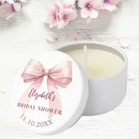 Pink bow elegant Bridal Shower Mini Candle Favors