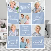 Memorial IN LOVING MEMORY Custom 6 Multi Photo Fleece Blanket
