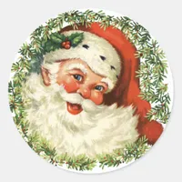 Vintage Santa Classic Round Sticker