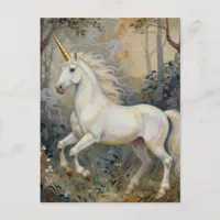 Beautiful Unicorn in the Forest Postcard