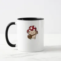 Cottagecore Aesthetic Cute Mushroom Playing Banjo  Mug