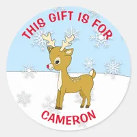 Cute Christmas Reindeer Personalized Gift Tag